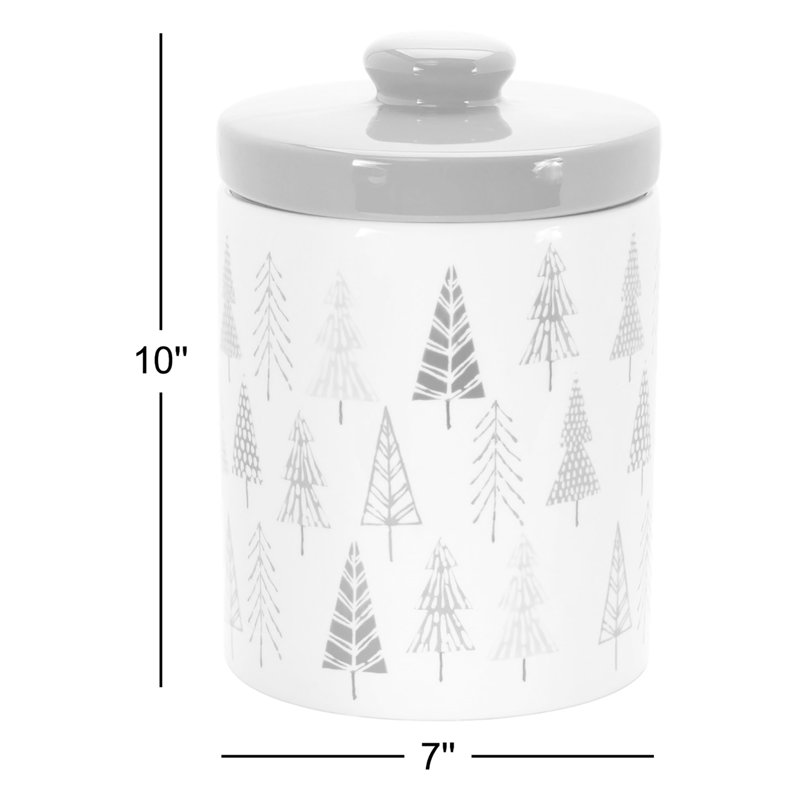 Ophelia & Co. Ceramic Pine Tree Print Cookie Jar | Birch Lane
